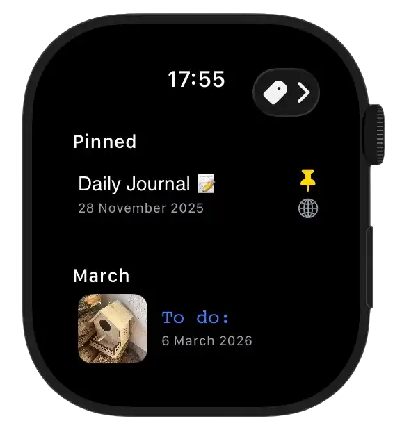 Notes Apple Watch