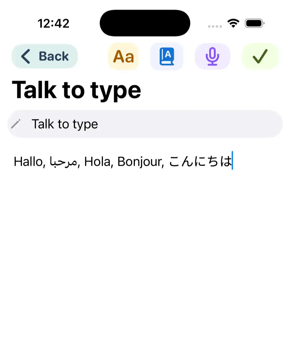 Talk to type